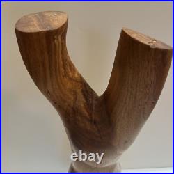 Vintage Abstract Modernist Female Sculpture Nude Form MCM Carved Wood 17.75