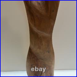Vintage Abstract Modernist Female Sculpture Nude Form MCM Carved Wood 17.75
