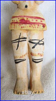 Vintage Africa African Hand Carved Ivory Coast Wood Figure Statue Doll