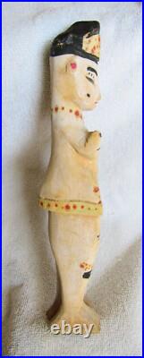 Vintage Africa African Hand Carved Ivory Coast Wood Figure Statue Doll