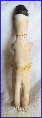 Vintage Africa African Hand Carved Ivory Coast Wood Figure Statue Doll