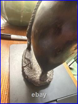 Vintage African Carved Wood Man Eater Figure Hyena Folk Art Sculpture 559s
