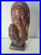 Vintage African Carving Wood Bust Sculpture Statue Art By MAUKA CYRILLE 16 Tall