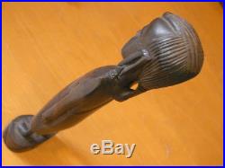 Vintage African Ebony Wood Hand Carved Sculpture Warrior Spear Tanganyika 13