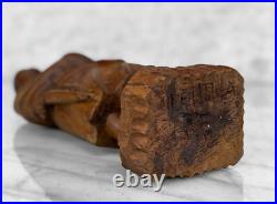 Vintage African Figural Woman & Baby Wood Carved Sculpture