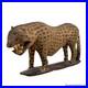 Vintage African Folk Art Carved Wood Jaguar Leopard Sculpture