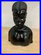 Vintage African Hand Carved Ebony Wood Sculpture Male Head Bust 12'' Tall