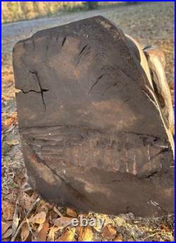 Vintage African Hand-Carved Guardian Figure 22.5 Tribal Wood Sculpture