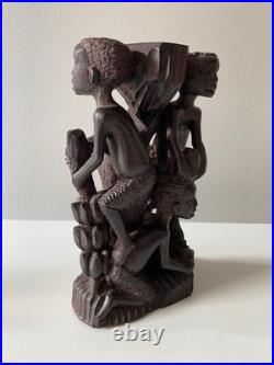 Vintage African Hand-Carved Wood Makonde Tree of Life Sculpture (7 Tall) Vintage African Hand-Carved Wood Makonde Tree of Life Sculpture (7 Tall)