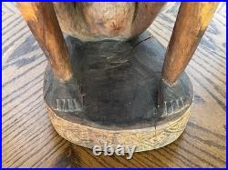 Vintage African Hand Carved Wood Male Sculpture 19 1/2 Tall