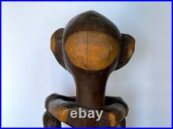 Vintage African Hand Carved Wood Male Sculpture 19 1/2 Tall