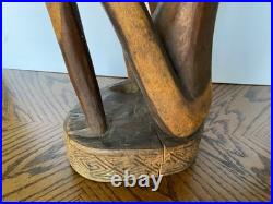 Vintage African Hand Carved Wood Male Sculpture 19 1/2 Tall