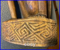 Vintage African Hand Carved Wood Male Sculpture 19 1/2 Tall