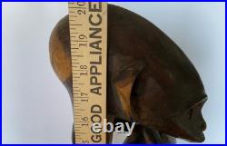 Vintage African Hand Carved Wood Male Sculpture 19 1/2 Tall