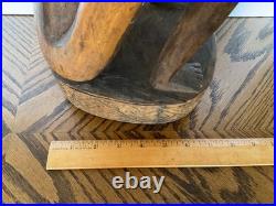 Vintage African Hand Carved Wood Male Sculpture 19 1/2 Tall