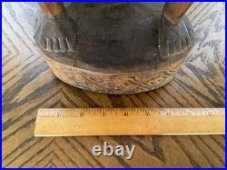 Vintage African Hand Carved Wood Male Sculpture 19 1/2 Tall
