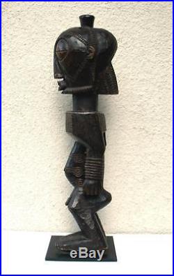 Vintage African LUBA Carved Wood Male Fertility Tribal Zaire Sculpture