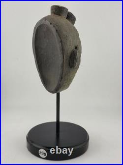 Vintage African Lwena Style Mask Angola Carved Wood Sculpture Tribal Art Stand