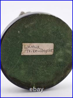 Vintage African Lwena Style Mask Angola Carved Wood Sculpture Tribal Art Stand