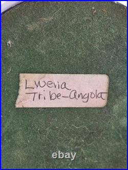 Vintage African Lwena Style Mask Angola Carved Wood Sculpture Tribal Art Stand