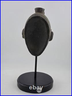 Vintage African Lwena Style Mask Angola Carved Wood Sculpture Tribal Art Stand