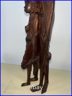 Vintage African Maasai Wood Sculpture Family Hand Carved 12 African Art