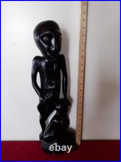 Vintage African Makonde Shetani Spirit Tree of Life Ebony Wood Sculpture 19