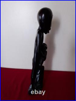 Vintage African Makonde Shetani Spirit Tree of Life Ebony Wood Sculpture 19