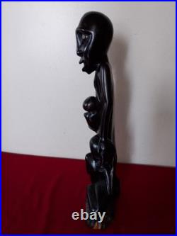Vintage African Makonde Shetani Spirit Tree of Life Ebony Wood Sculpture 19