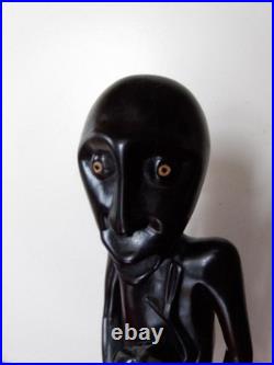 Vintage African Makonde Shetani Spirit Tree of Life Ebony Wood Sculpture 19