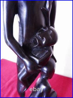 Vintage African Makonde Shetani Spirit Tree of Life Ebony Wood Sculpture 19