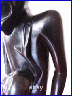 Vintage African Makonde Shetani Spirit Tree of Life Ebony Wood Sculpture 19