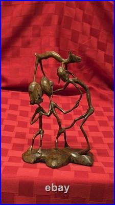 Vintage African Makonde Shetani Wood Sculpture One Piece Hand Carved Spirit Art