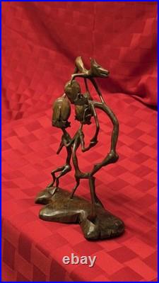 Vintage African Makonde Shetani Wood Sculpture One Piece Hand Carved Spirit Art