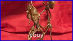 Vintage African Makonde Shetani Wood Sculpture One Piece Hand Carved Spirit Art