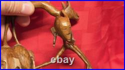 Vintage African Makonde Shetani Wood Sculpture One Piece Hand Carved Spirit Art