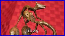 Vintage African Makonde Shetani Wood Sculpture One Piece Hand Carved Spirit Art