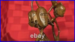 Vintage African Makonde Shetani Wood Sculpture One Piece Hand Carved Spirit Art