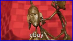 Vintage African Makonde Shetani Wood Sculpture One Piece Hand Carved Spirit Art