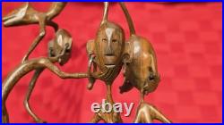 Vintage African Makonde Shetani Wood Sculpture One Piece Hand Carved Spirit Art