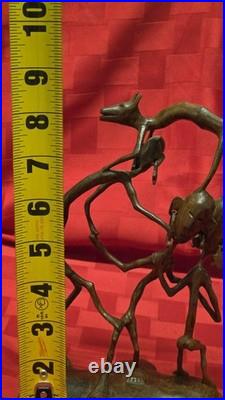 Vintage African Makonde Shetani Wood Sculpture One Piece Hand Carved Spirit Art