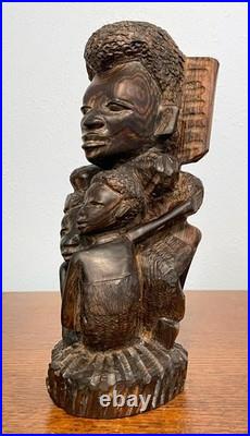 Vintage African Makonde Ujamaa Family Tree Wood Sculpture Hand Carved 9