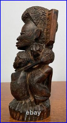 Vintage African Makonde Ujamaa Family Tree Wood Sculpture Hand Carved 9