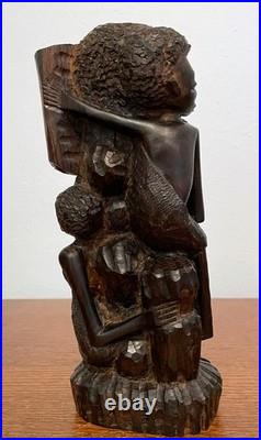 Vintage African Makonde Ujamaa Family Tree Wood Sculpture Hand Carved 9