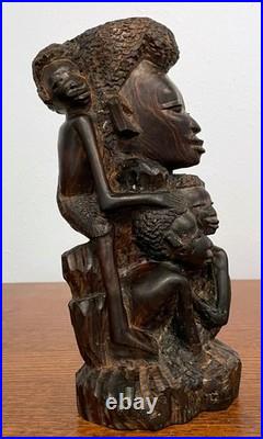 Vintage African Makonde Ujamaa Family Tree Wood Sculpture Hand Carved 9