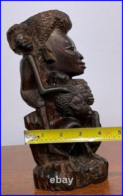 Vintage African Makonde Ujamaa Family Tree Wood Sculpture Hand Carved 9
