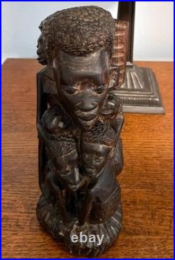 Vintage African Makonde Ujamaa Family Tree Wood Sculpture Hand Carved 9