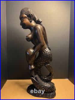 Vintage African Mami Wata Mermaid Wood Carving Serpent Figure West Africa 24 Vintage African Mami Wata Mermaid Wood Carving Serpent Figure West Africa 24