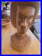 Vintage African Man Hand carved Wood Sculpture Statue 12 x 6 Signed Soni