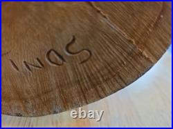Vintage African Man Hand carved Wood Sculpture Statue 12 x 6 Signed Soni